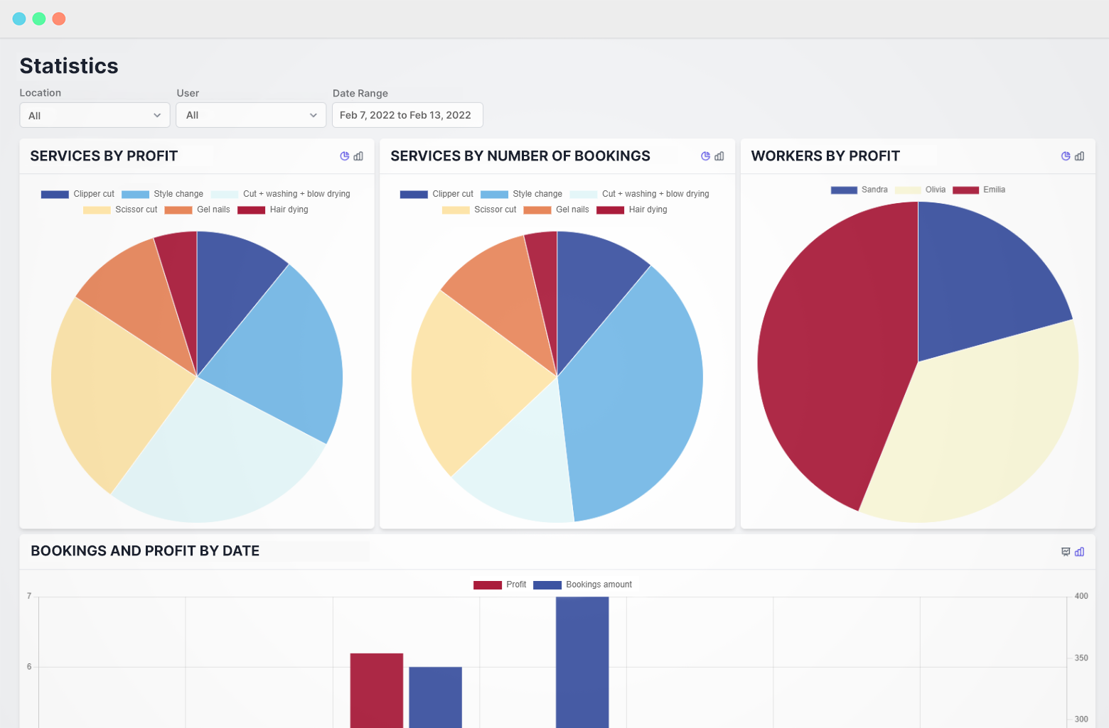 Customer profile user interface