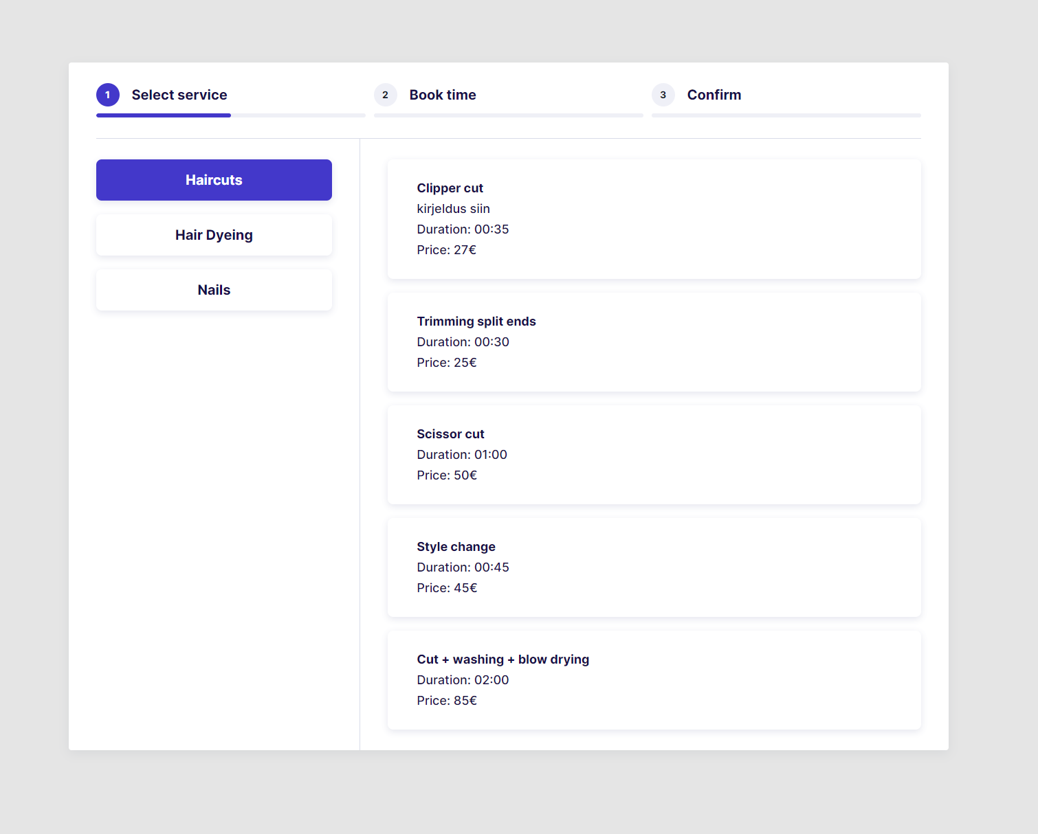 Customer profile user interface